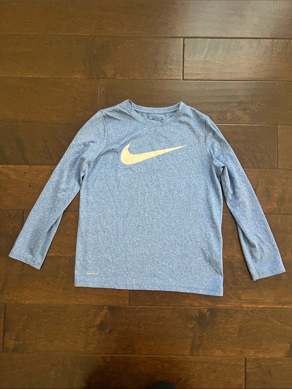 Nike Heather Blue Long-Sleeve Tee with white  Swoosh